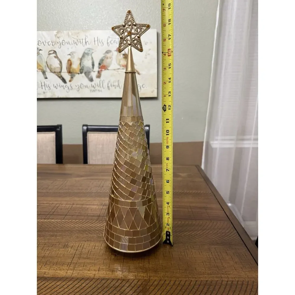 Princess House Christmas Mosaic Tree #6680 Large 18” Golden Reflections - Picture 3 of 3